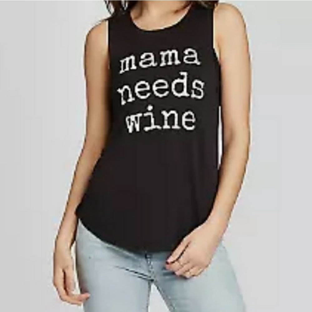 Grayson Threads Black Mama Needs Wine Tank Top - Size XS